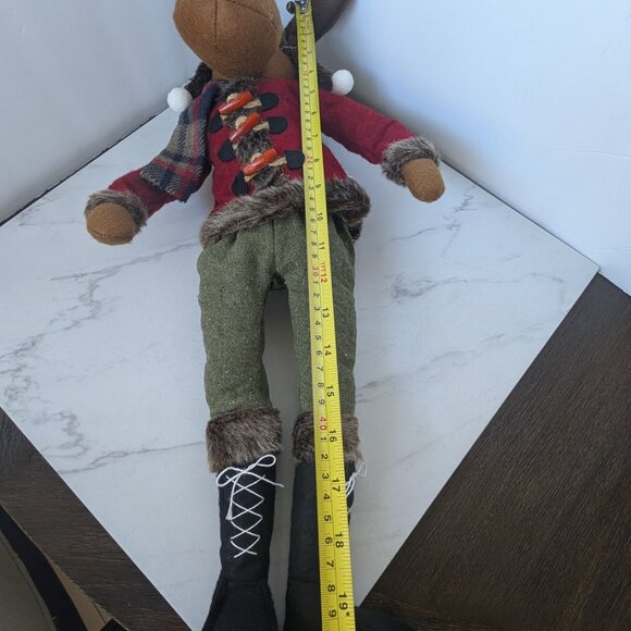 21" Sitting Christmas Moose with Weighted Bottom - Picture 9 of 10